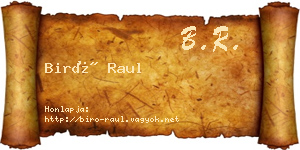 Biró Raul névjegykártya