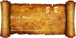 Biró Raul névjegykártya